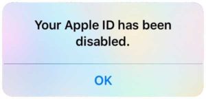 Apple ID is disabled
