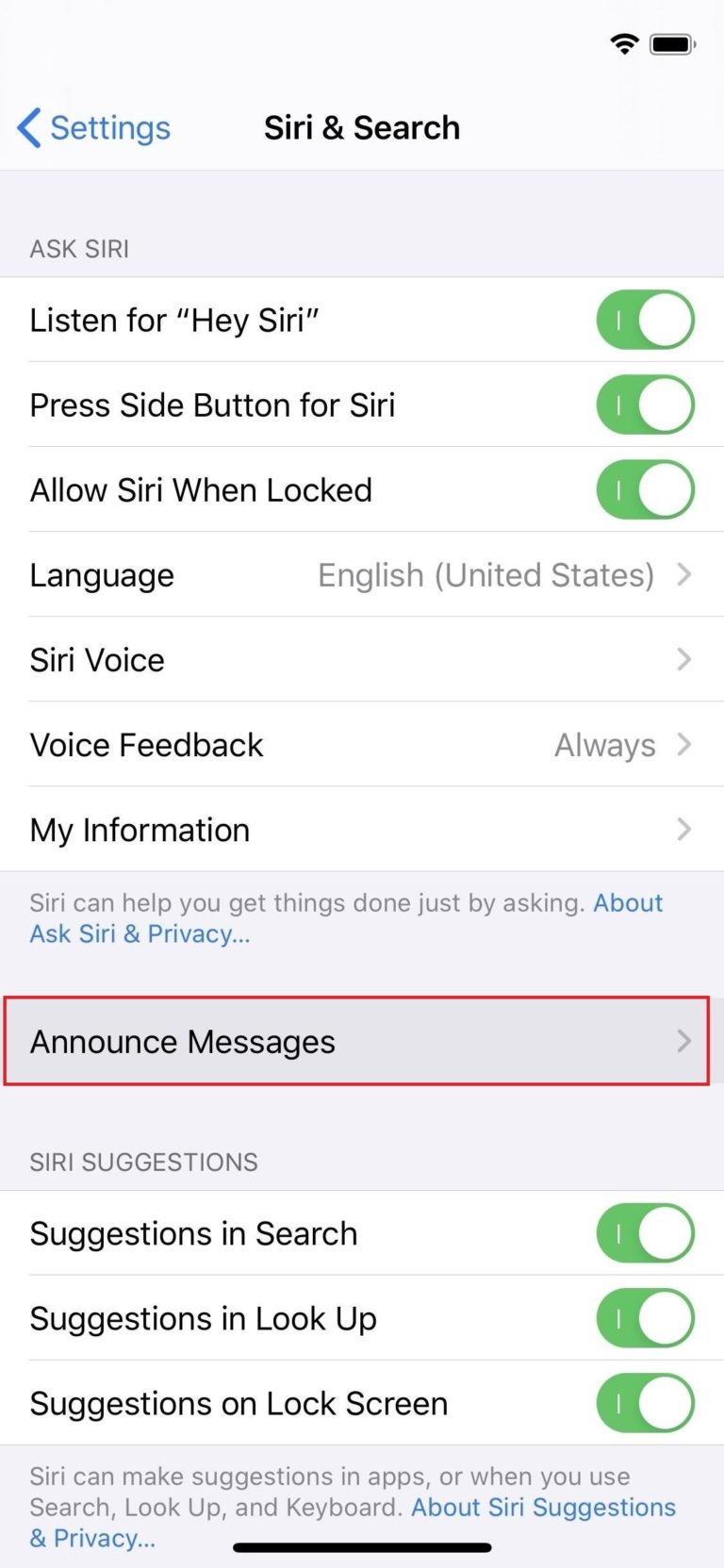 siri announce messages