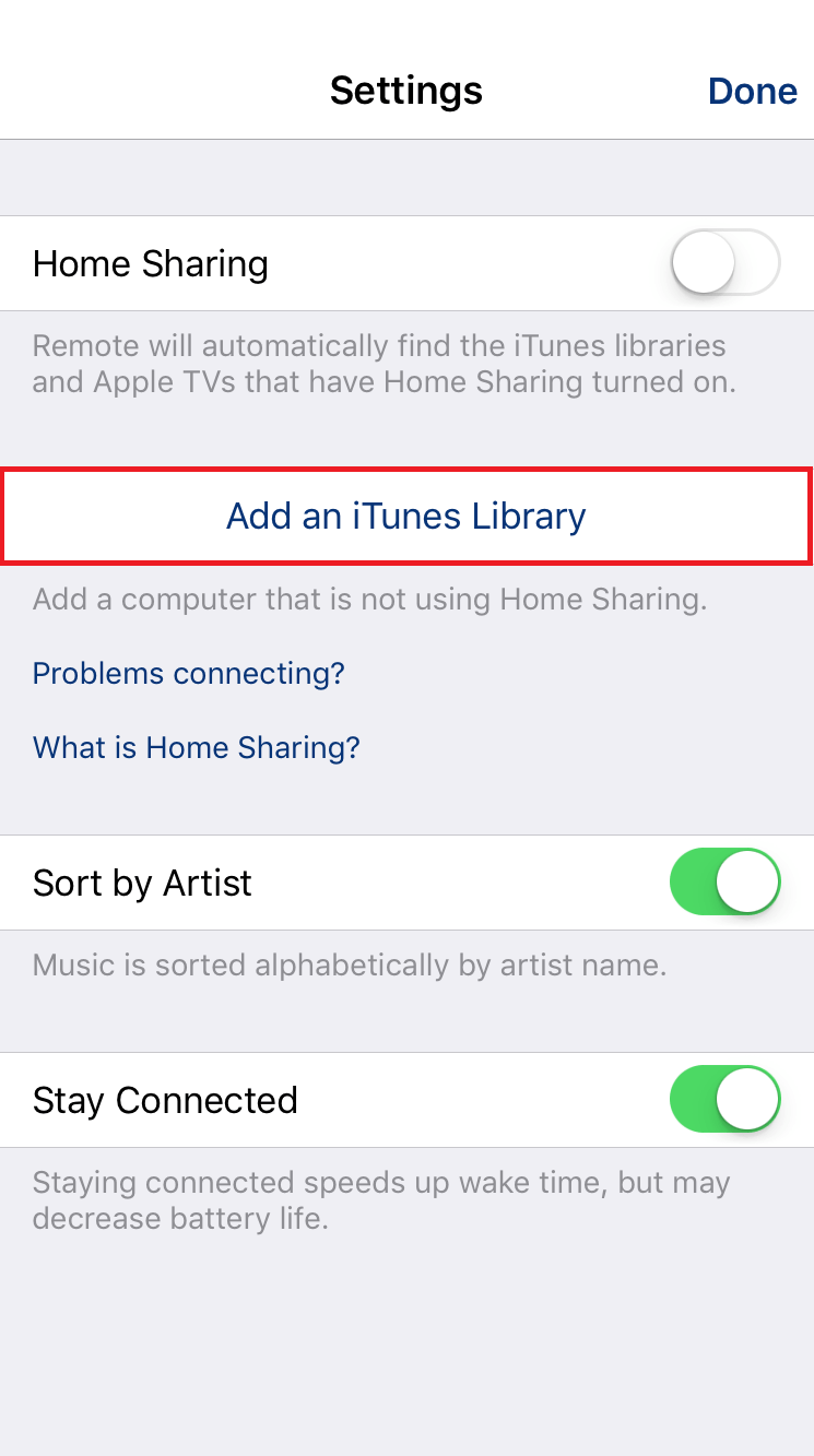 itunes remote not connecting