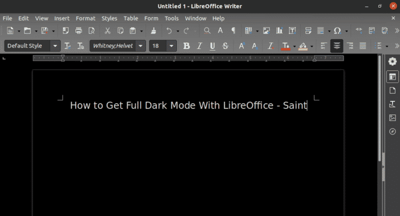 dark theme for libreoffice