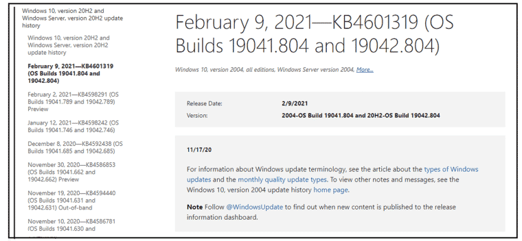 microsoft windows 10 1117 update